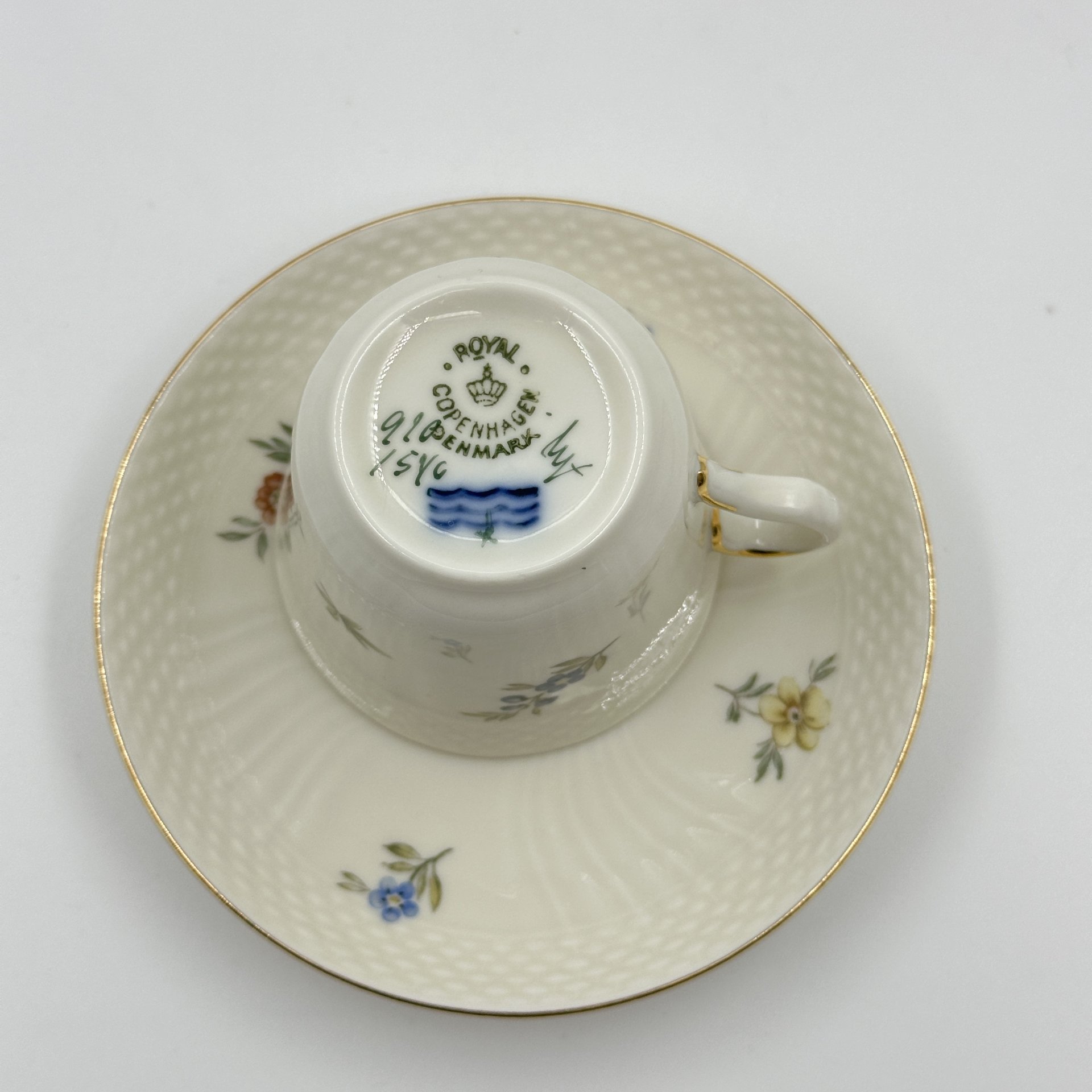 Пара кофейная с цветочным декором, Royal Copenhagen
