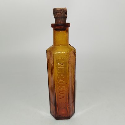 Флакон из-под препарата "Vasogen" ("Вазоген"), стекло, пробка, Западная Европа, 1893-1940 гг.