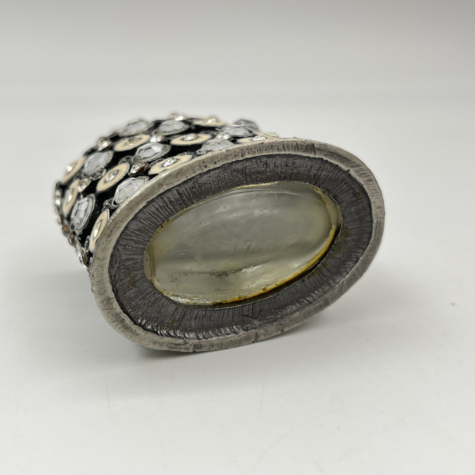 Флакон парфюмерный винтажный в оплетке, стекло, металл, эмаль, Европа, 1970-2000 гг.