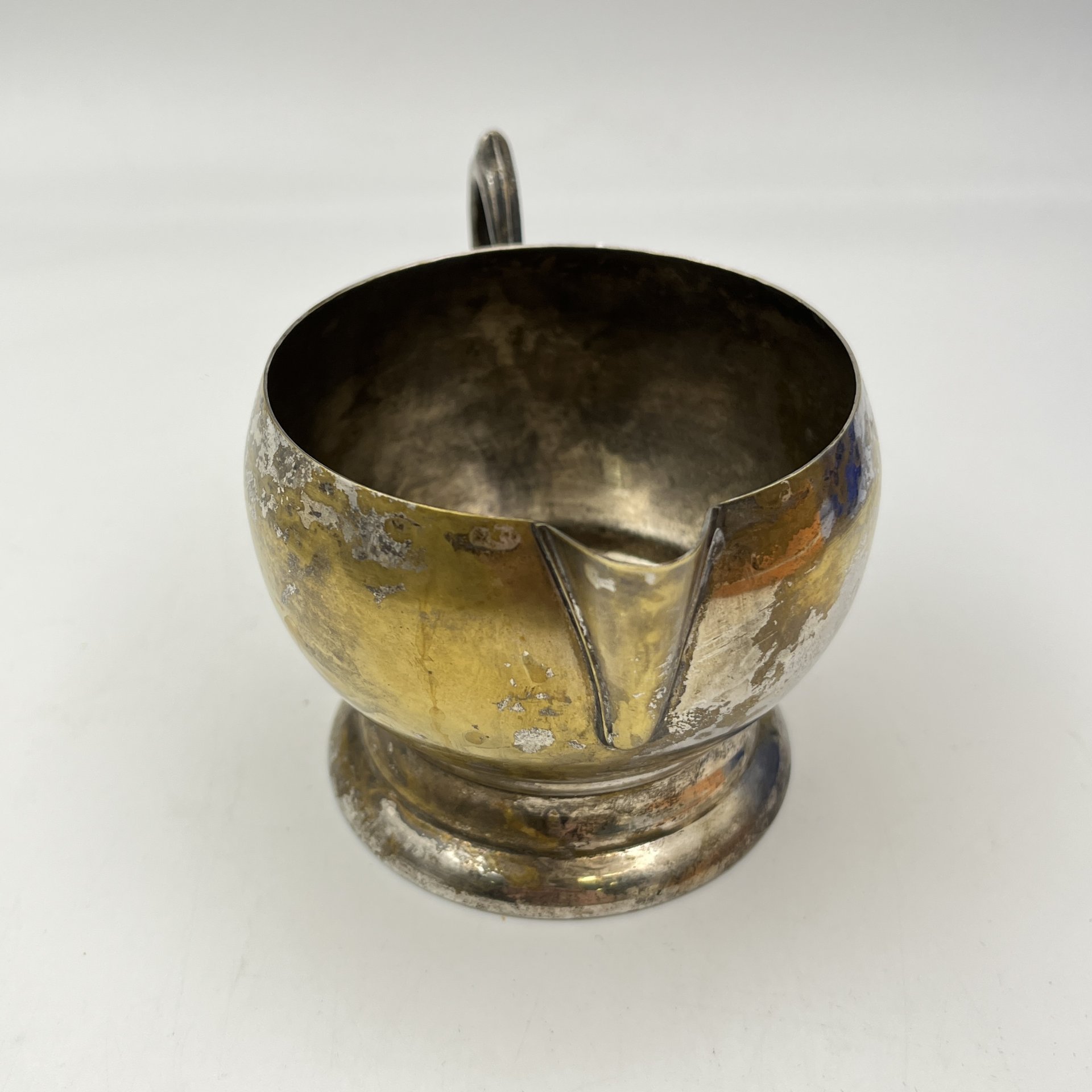 Молочник лаконичной формы, "Permabrite", металл, серебрение, Италия, 1950-1980 гг.