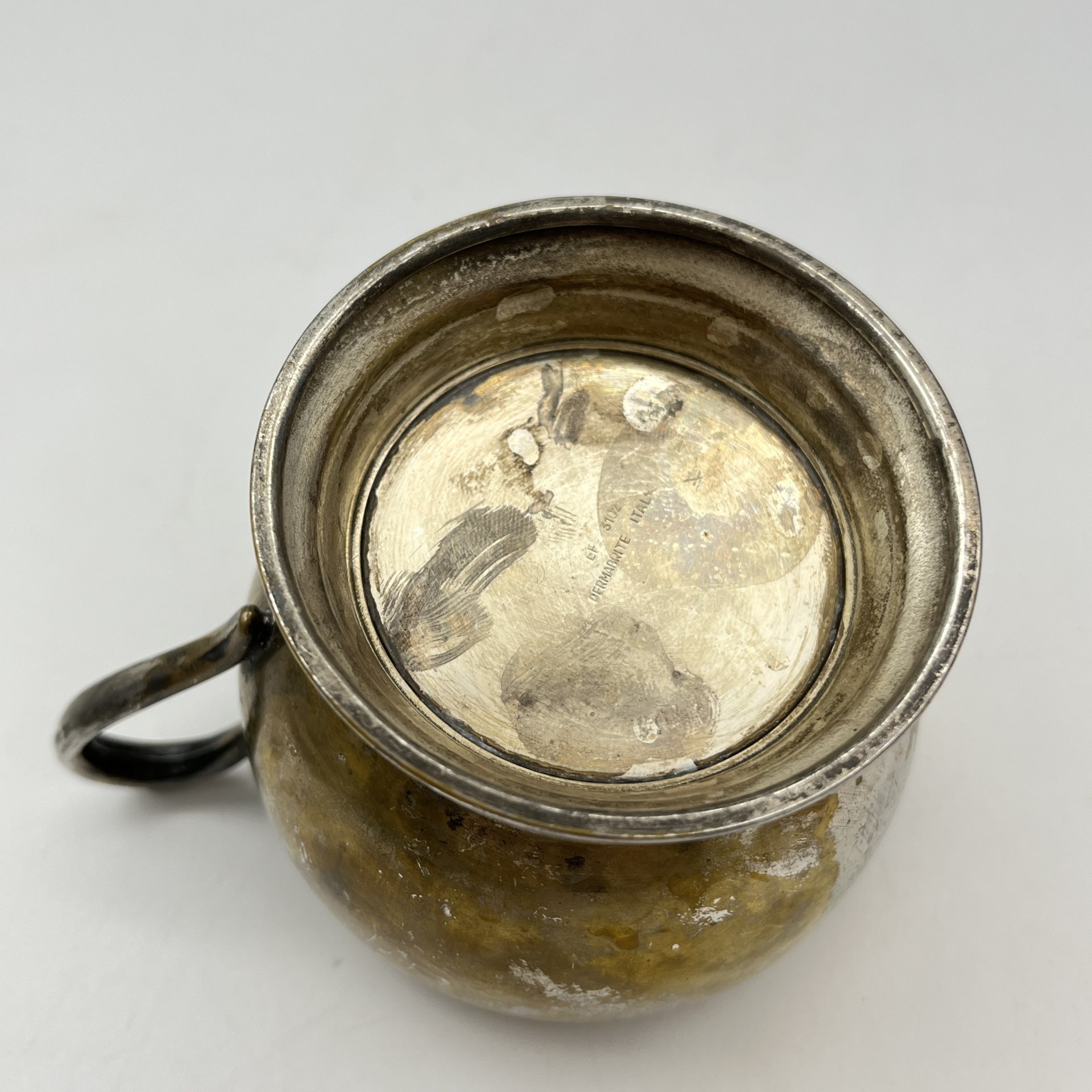 Молочник лаконичной формы, "Permabrite", металл, серебрение, Италия, 1950-1980 гг.