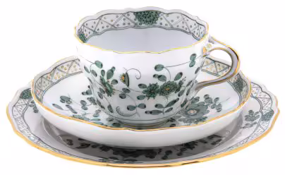 Трио чайное с флоральным узором, фарфор, роспись, мануфактура "Мейсен" (Meissen), Германия, 1934-1945 гг., Meissen (Мейсенский фарфор)