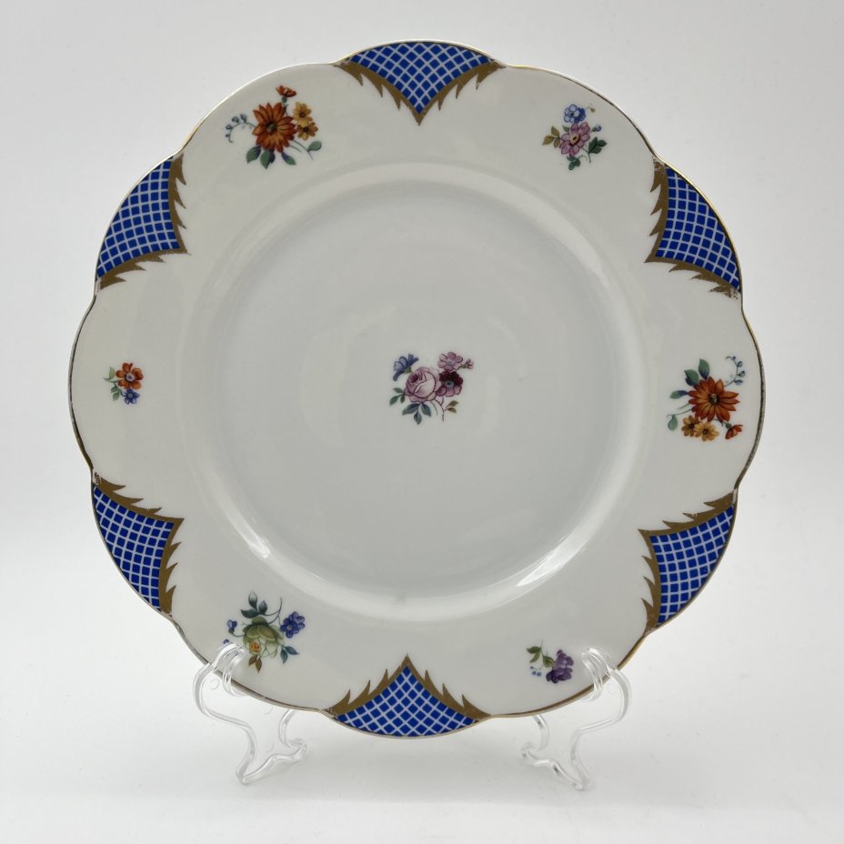 Трио чайное, украшенное цветочным декором, Ullersricht Weiden, фарфор, деколь, золочение, Bavaria Porzellan, Германия, 1930-1950 гг.