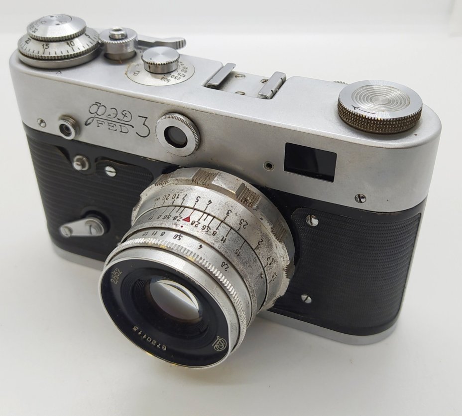 Фотоаппарат "ФЭД-3" с объективом "Индустар-26м" в оригинальном кофре, Харьковский машиностроительный завод им. Дзержинского (ФЭД)