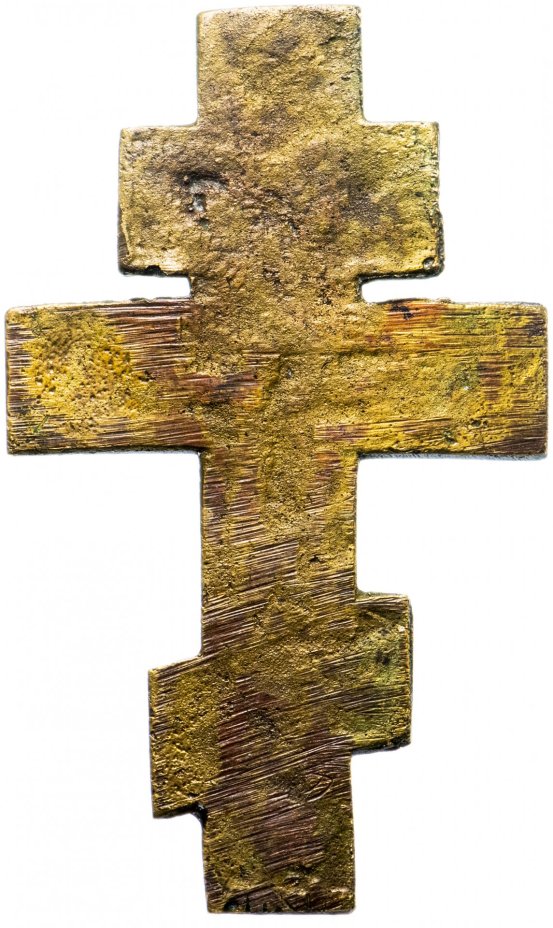 Крест киотный "Распятие Христово", бронза, Российская Империя, 1850-1910 гг.