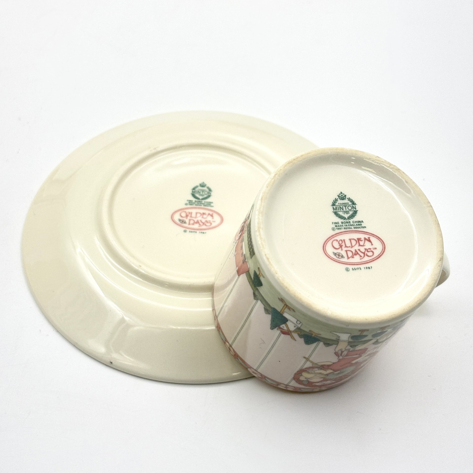 Набор кофейных пар на 5 персон, серия "Golden Days", Minton, фарфор, деколь, Royal Doulton, Великобритания, 1987 г.