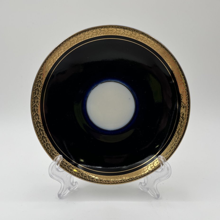 Пара кофейная, фарфор, крытье кобальтом, золочение, Ленинградский фарфоровый завод (ЛФЗ), СССР, 1970-1990 гг.