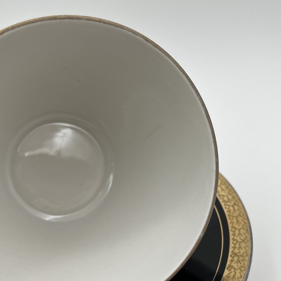 Пара кофейная, фарфор, крытье кобальтом, золочение, Ленинградский фарфоровый завод (ЛФЗ), СССР, 1970-1990 гг.