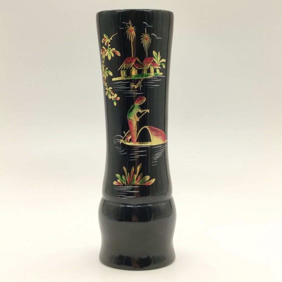 Ваза (карандашница) "Лодочник", папье-маше, лак, Вьетнам, 1970-1990 гг.