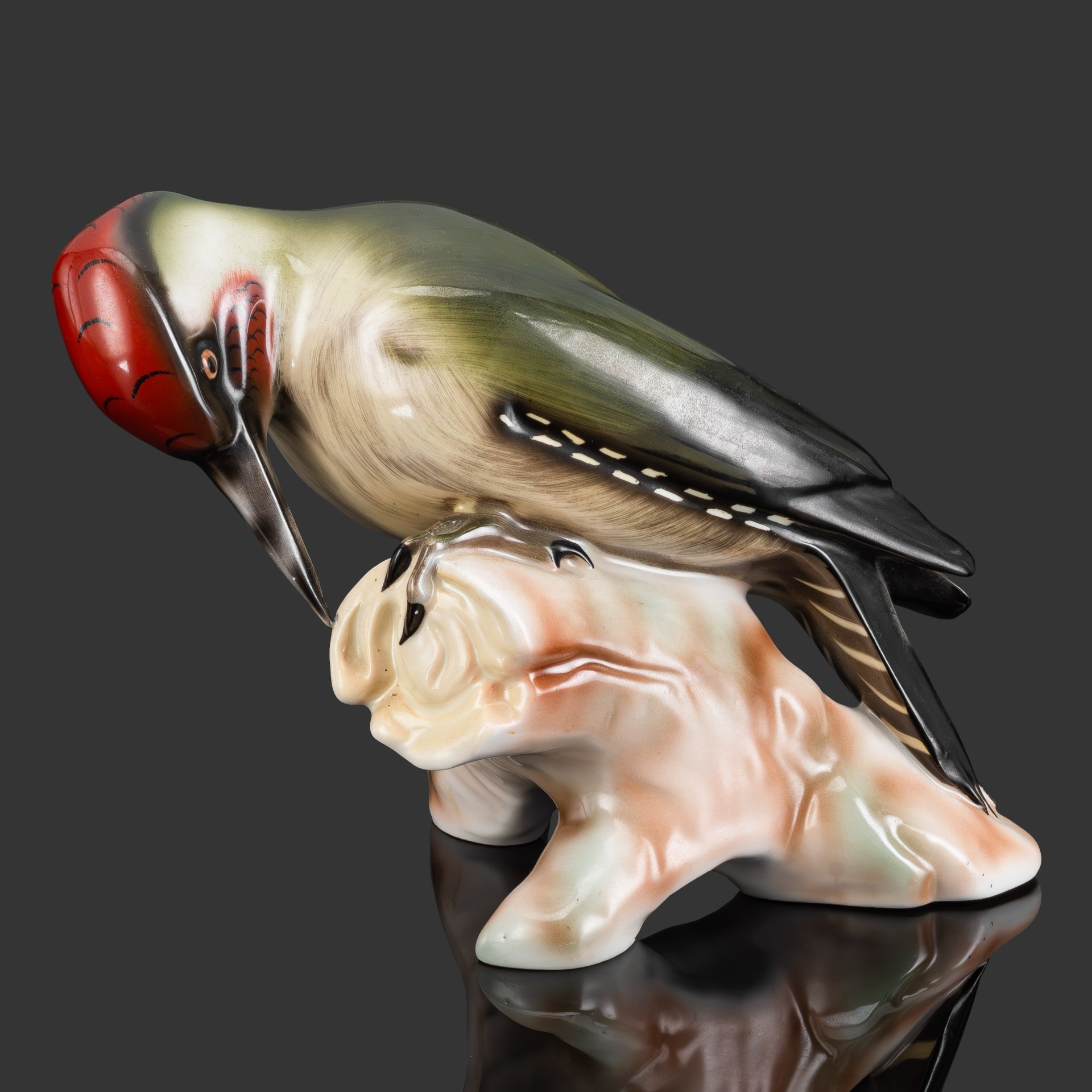 Статуэтка "Дятел", фарфор, роспись, Lichte Porzellan (Лихте), Германия, 1949-1965 гг.