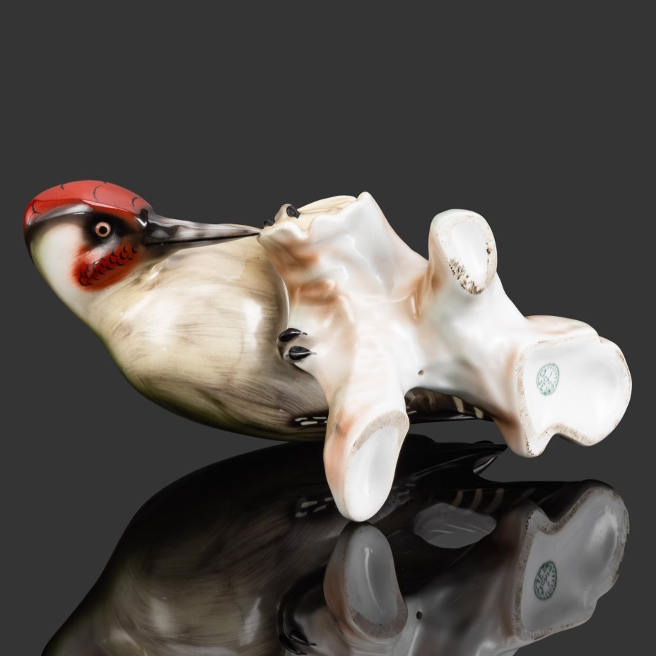 Статуэтка "Дятел", фарфор, роспись, Lichte Porzellan (Лихте), Германия, 1949-1965 гг.