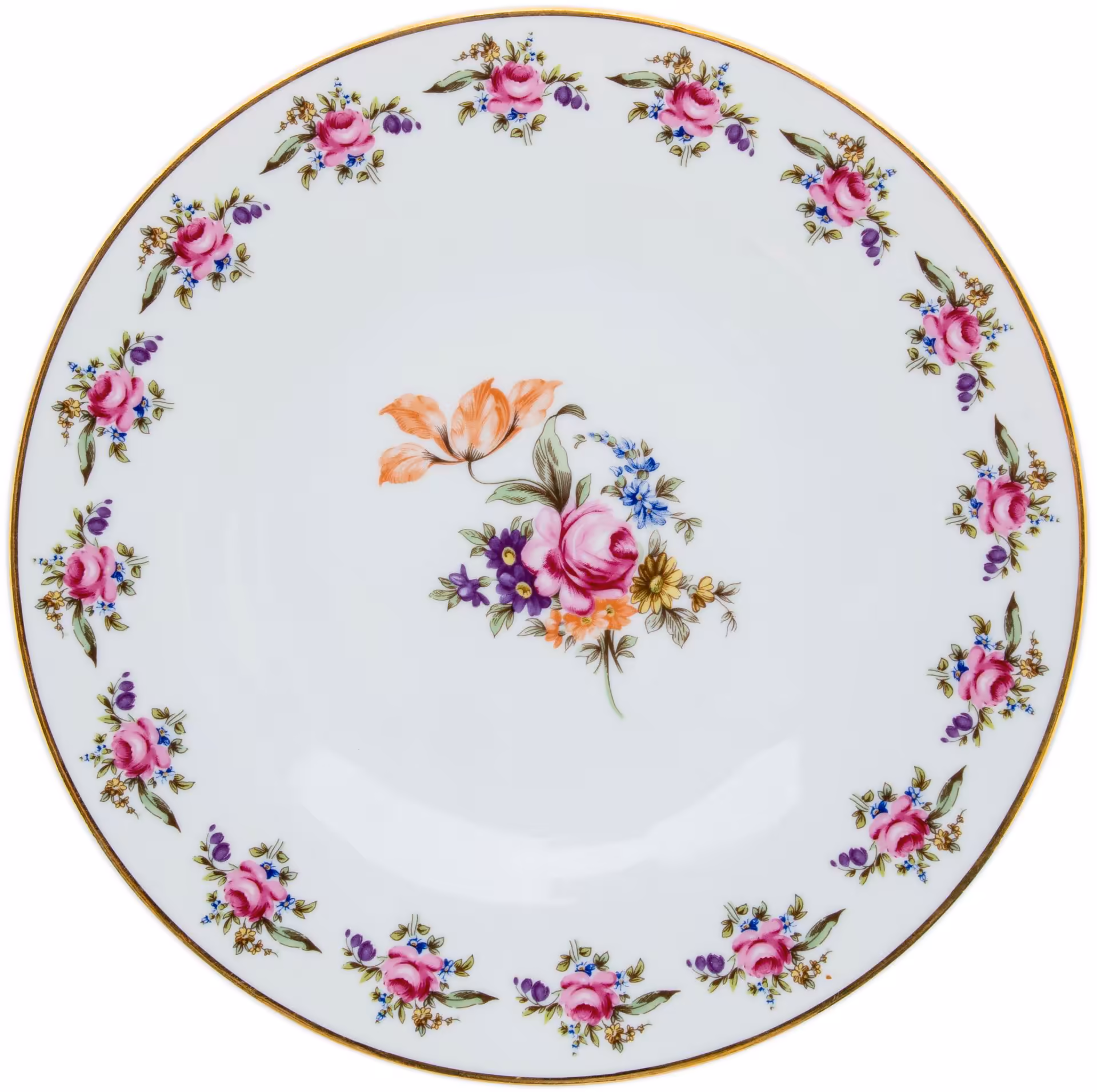 Блюдо с цветочным декором, фарфор, деколь, золочение, "Bernadotte", Чехия, 2000-2010 гг.