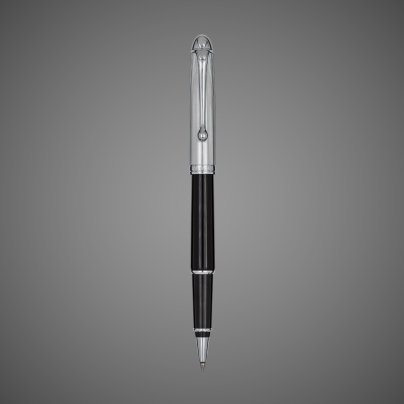 Ручка-роллер Aurora Millerighe Black Resin with Chrome CT, в подарочной коробке, Драгметаллы: родий, смола, хром