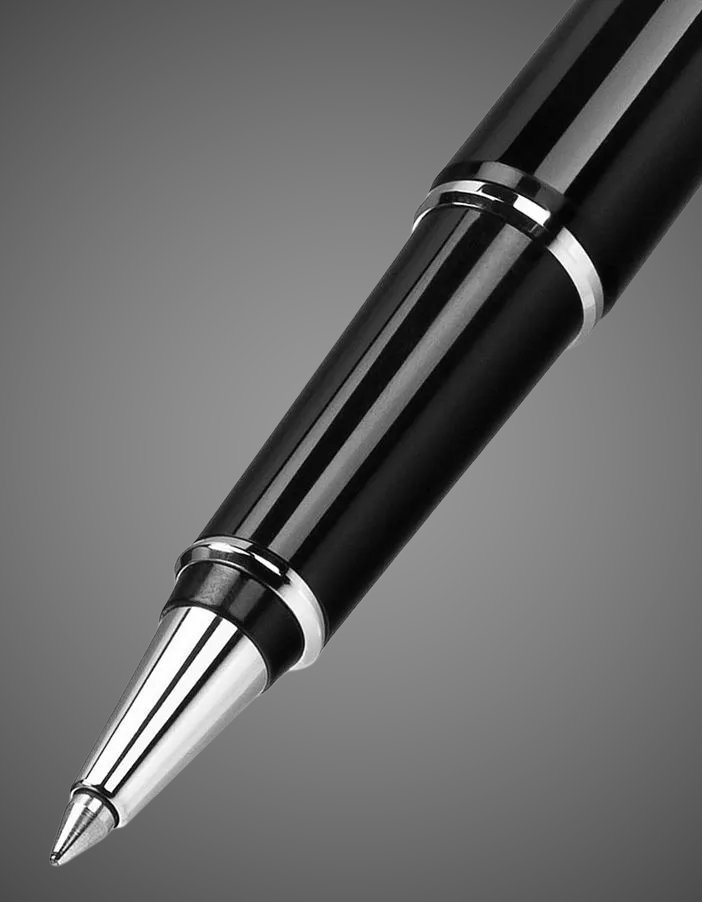 Ручка-роллер Aurora Millerighe Black Resin with Chrome CT, в подарочной коробке, Драгметаллы: родий, смола, хром