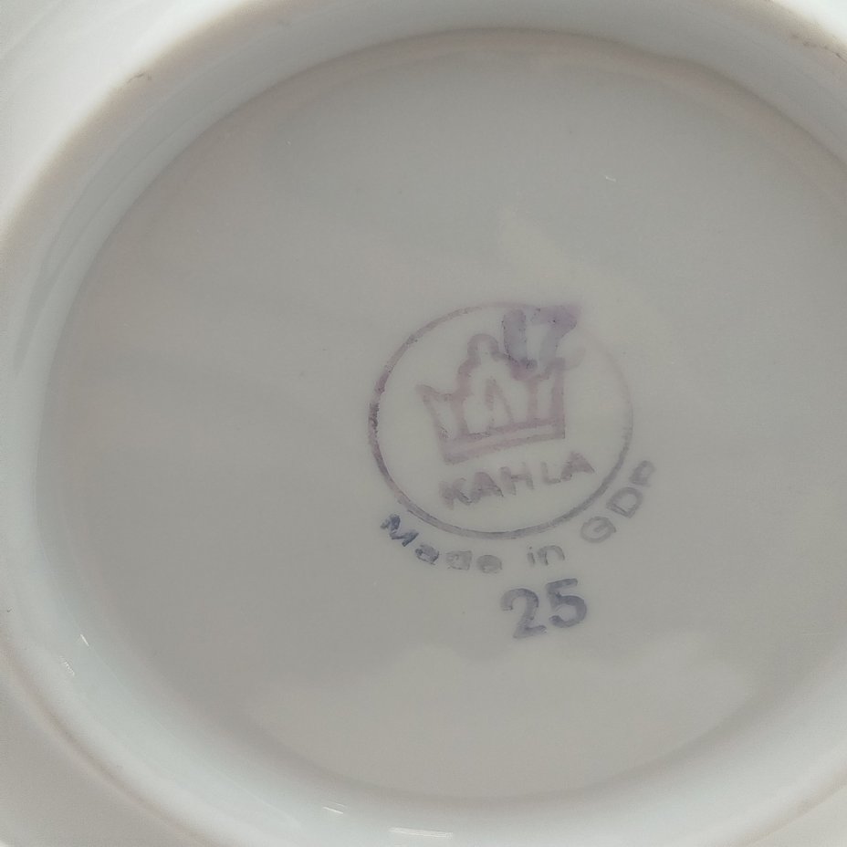 Набор из 6-ти розеток "Мадонна", фарфор, деколь, золочение, люстр, Kahla, ГДР, 1968-1987 гг.