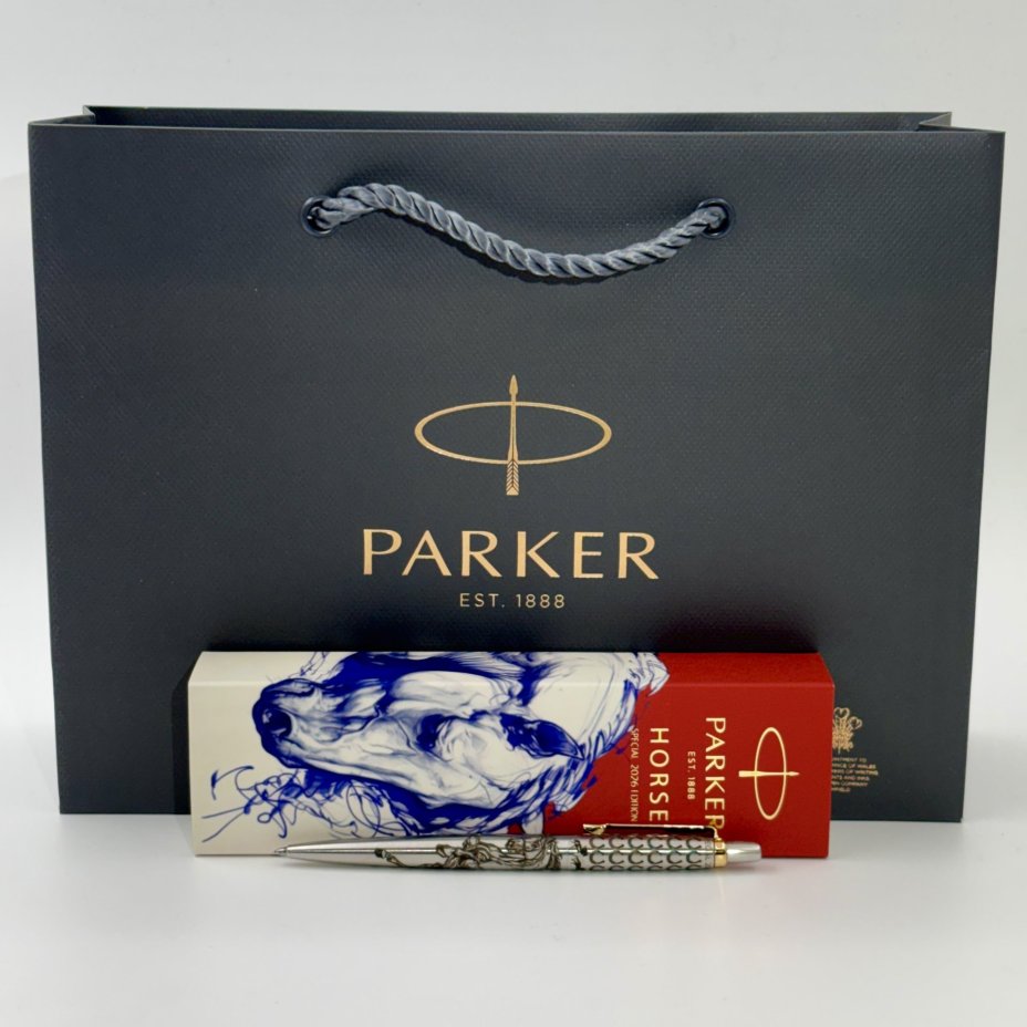 Шариковая ручка "Лошадь" в коробке, Parker, нержавеющая сталь