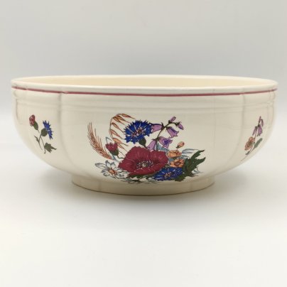 Салатник, украшенный цветочным декором, фаянс, деколь, Sarreguemines, Франция, 1980-2000 гг.