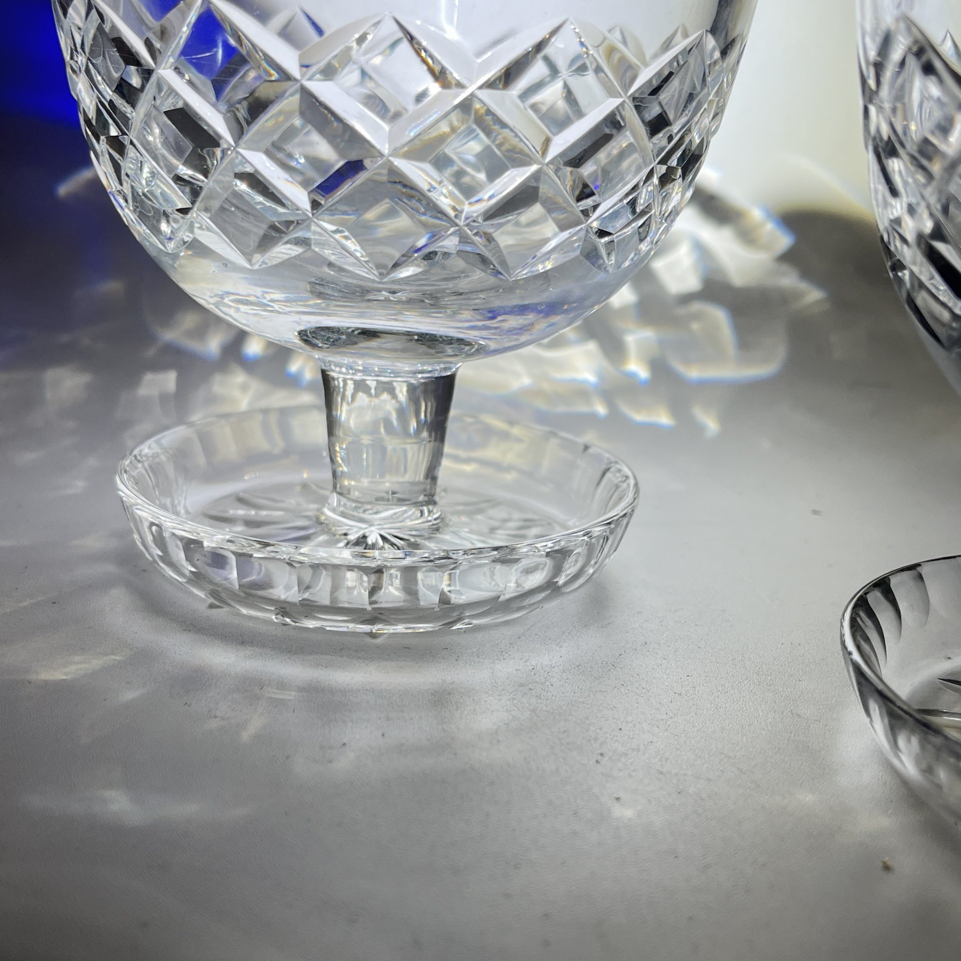 Пара креманок с геометрическим декором, хрусталь, СССР, 1970-1990 гг.