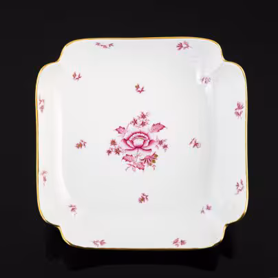 Блюдо  "Nanking bouquet" с цветочным декором в пурпурной гамме, Herend (Херенд)