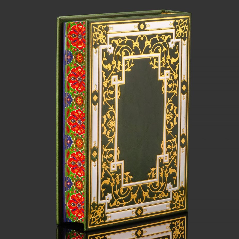 Книга в кожаном переплете "Очерки Кавказа" , репринтное издание, кожа, тиснение, золочение, серебрение, обрез с принтом,  в бархатной подарочной упаковке