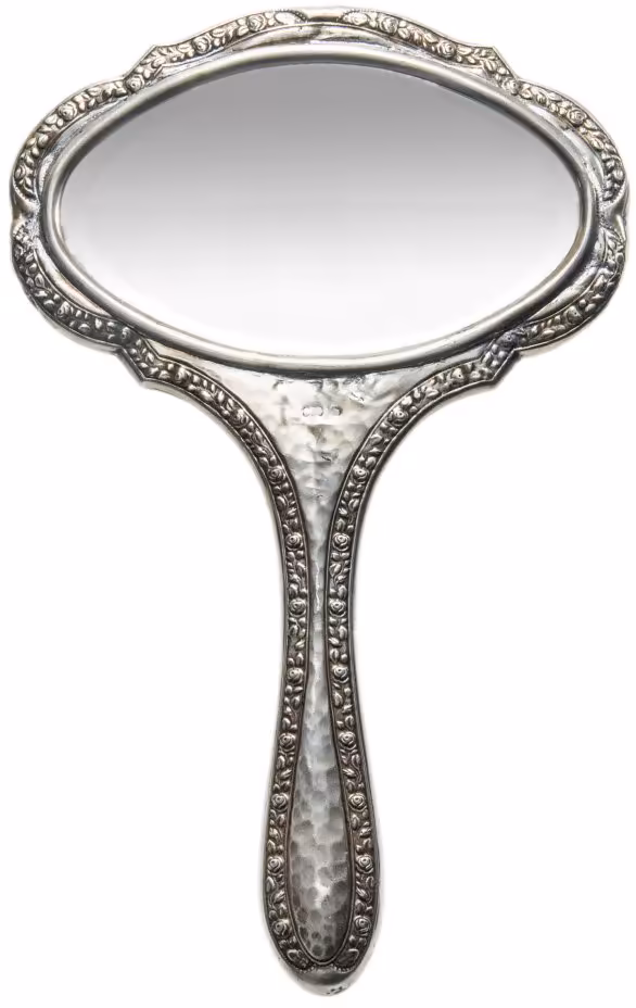 Зеркало антикварное, серебро 800 пр., фирма "Gebrüder Kühn", Германия, 1860-1920 гг.