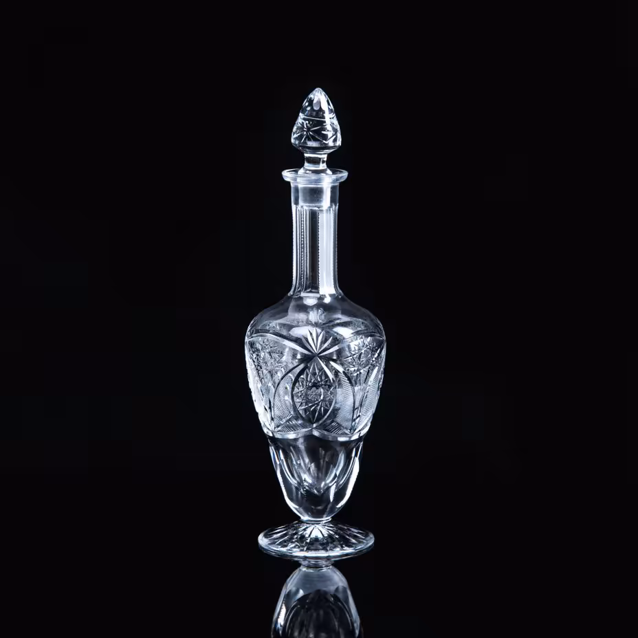 Штоф с рельефным декором (подбор пробки), стекло, СССР, 1960-1980 гг.