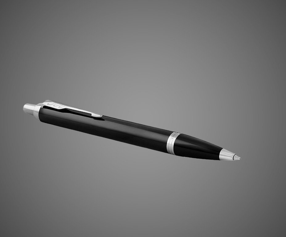 Шариковая ручка Parker IM Metal Black CT лак глянцевый, стержень: M, цвет чернил: blue, в подарочной упаковке., Лаки и смолы: лак, латунь, пластик, хром