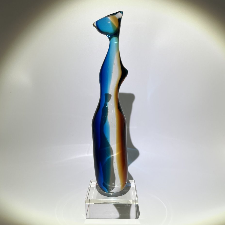 Статуэтка "Кошка", стекло, гутная техника, Муранское стекло, Италия, 1980-2000 гг.