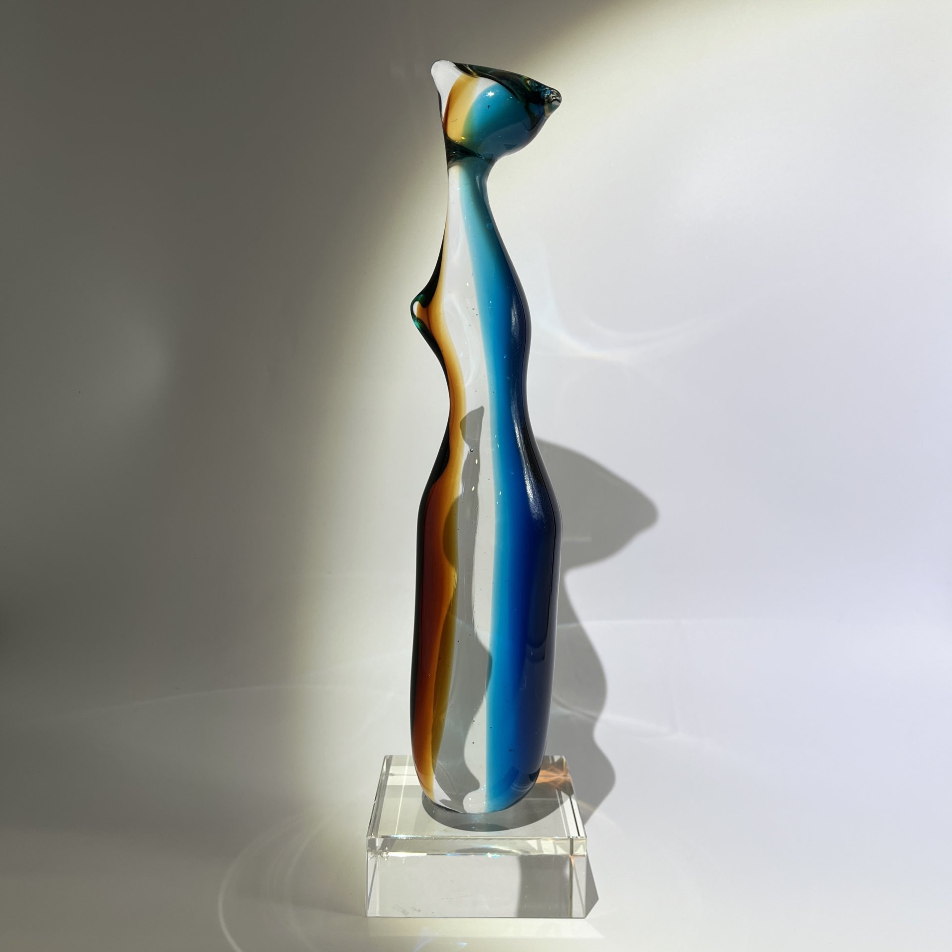 Статуэтка "Кошка", стекло, гутная техника, Муранское стекло, Италия, 1980-2000 гг.