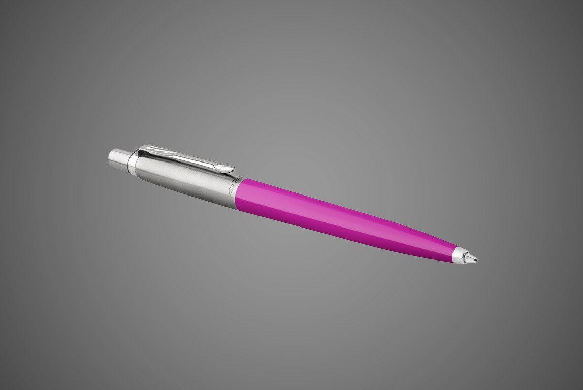 Шариковая ручка Parker Jotter ORIGINALS MAGENTA, стержень: Mblue ЭКО-УПАКОВКА, Металлы: нержавеющая сталь, пластик