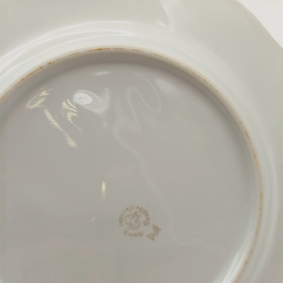 Набор из 6-ти десертных  тарелок с цветочным декором, "Gebrüder Benedikt"