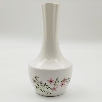 Вазочка с нежным цветочным декором, клеймо "KJ Bone China"