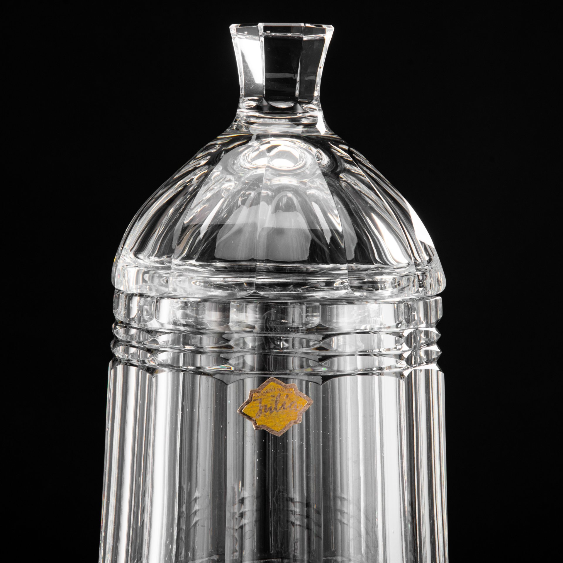 Кубок (большой) с крышкой, декорирован широкими гранями, Glass Factory "Julia" near Szklarska Poręba, стекло, гранение, Польша, 1970-1990 гг.