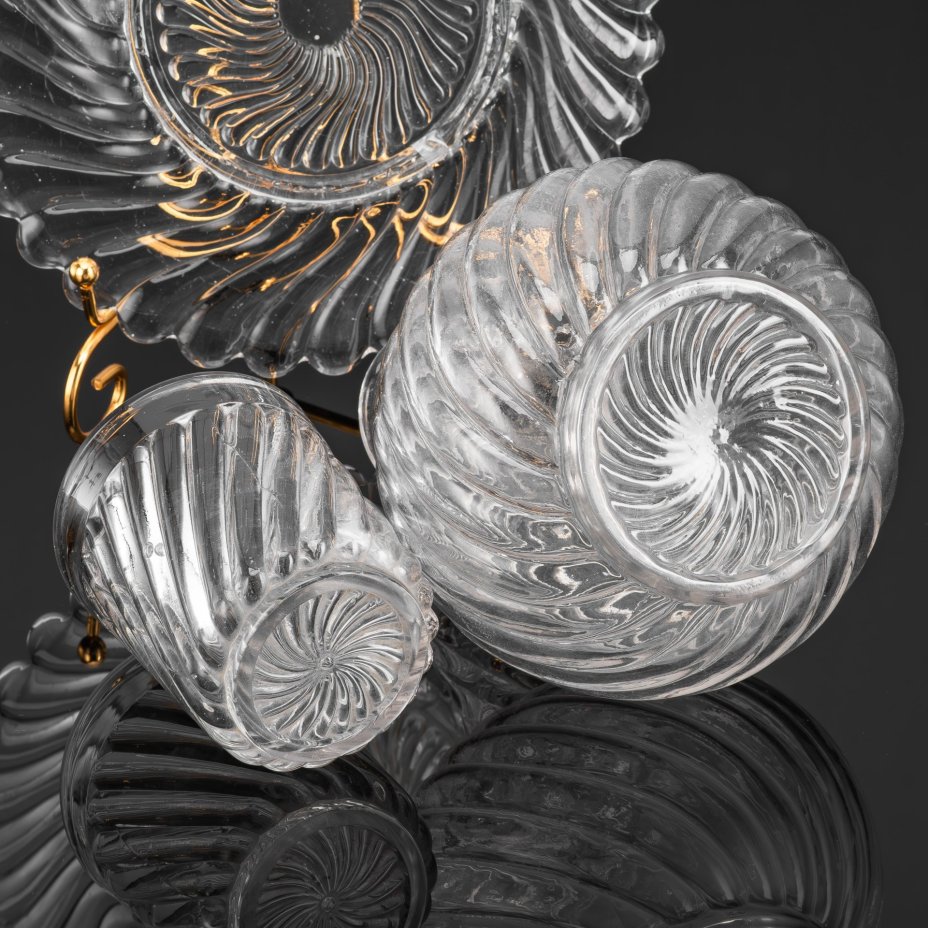 Прибор для воды (графин со стаканом на подносе), "Schmid Verreries", Лотарингия