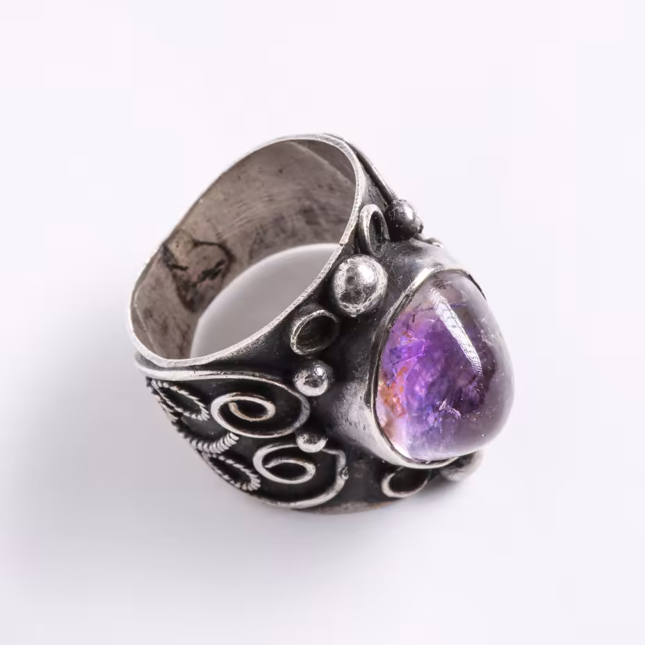 Кольцо со вставкой из аметиста,  СССР, 1970-1990 гг.