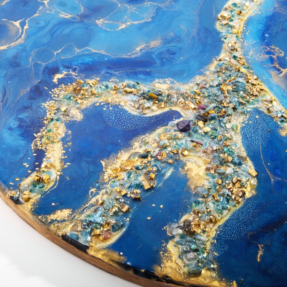 Панно настенное "Лазурь", авторская работа в технике Resin Art