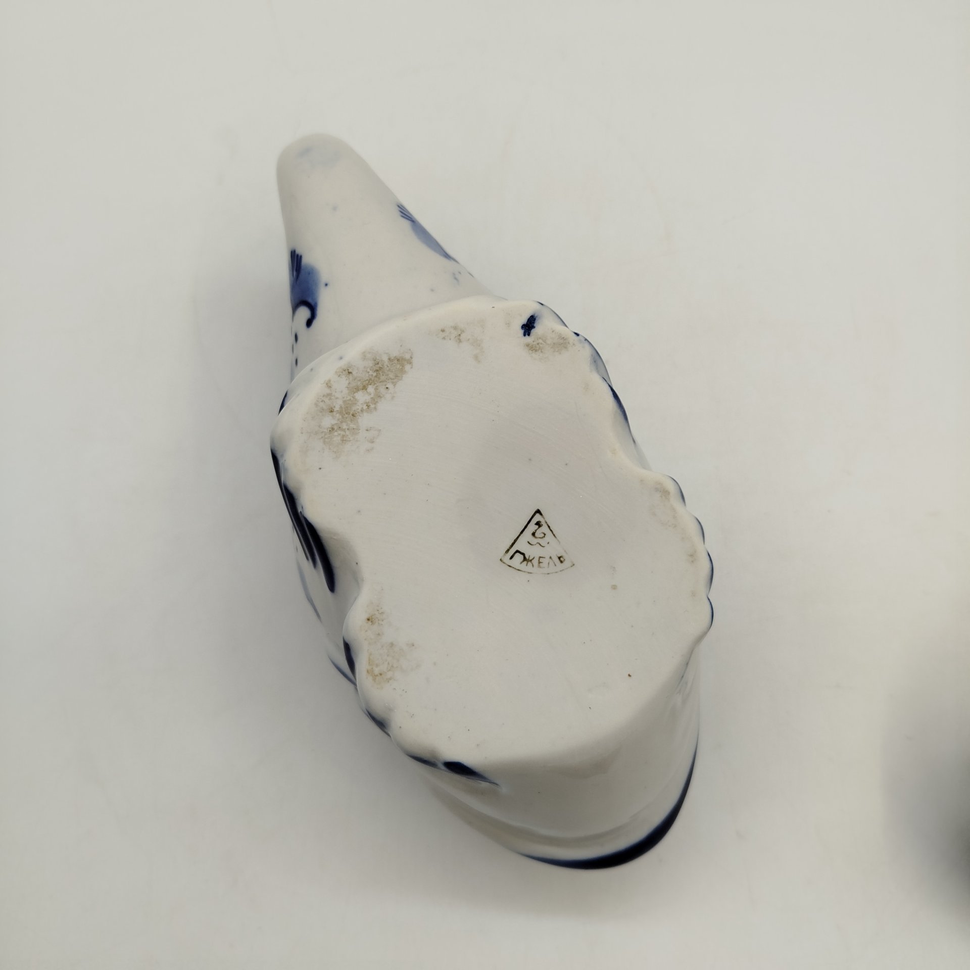 Икорница "Рыба-кит", фарфор, роспись, Объединение «Гжель», СССР, 1972-1985 гг.