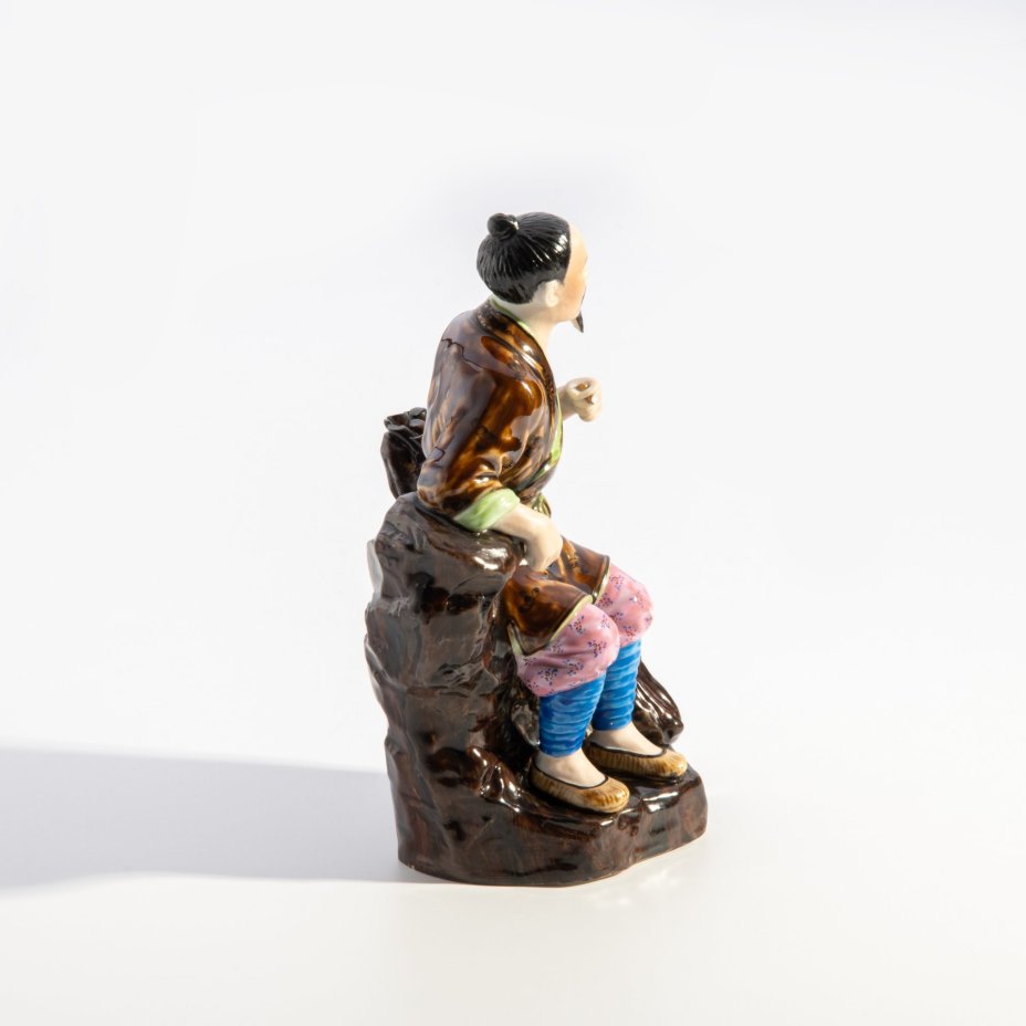 Статуэтка "Дровосек Чжу Майчэн", фарфор, бисквит, роспись, Китай, 1940-1960 гг., Китай