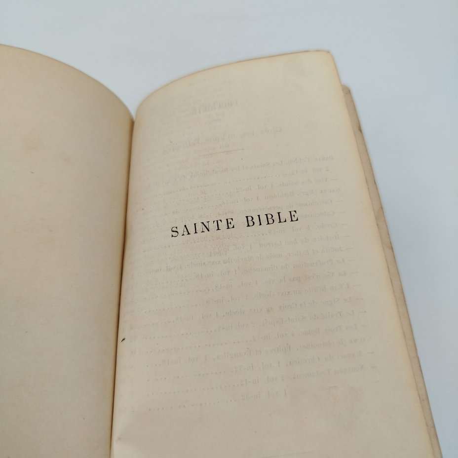 Книга "Sainte Bible" (Святая Библия) на французском языке, бумага, печать, кожа, позолоченный обрез, Франция, 1850-1890 гг.