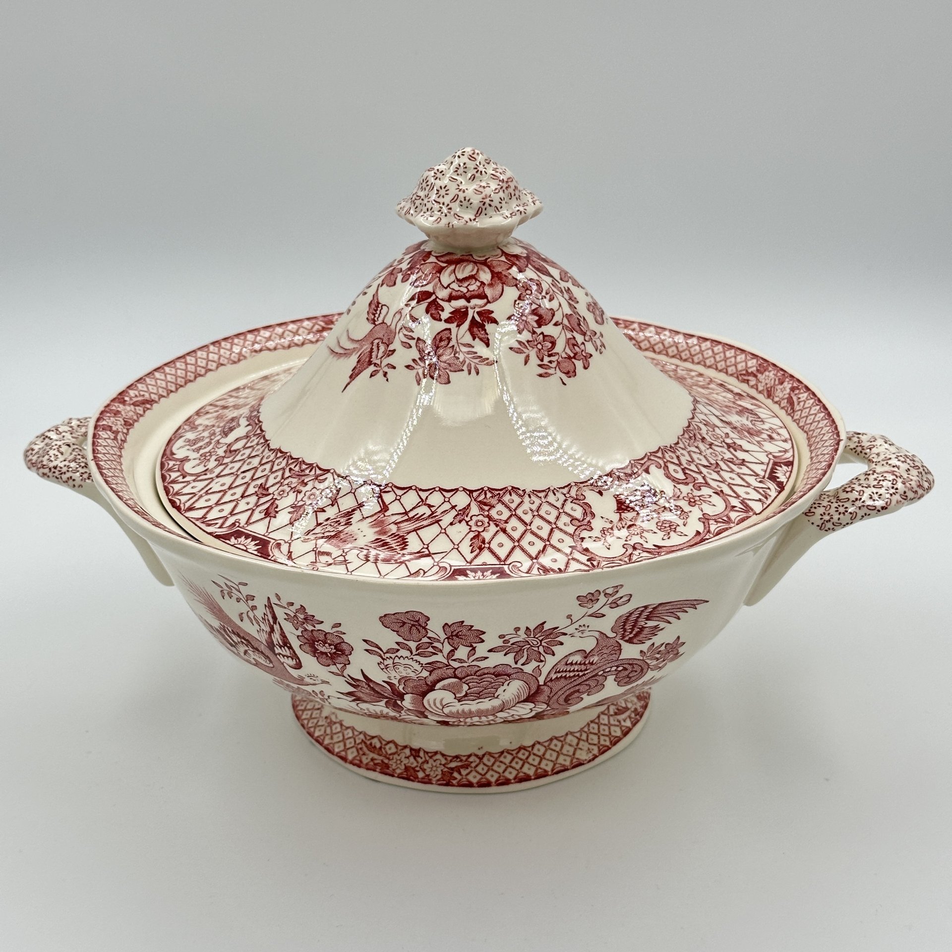 Террина, украшенная цветочным декором, Mason's ironstone