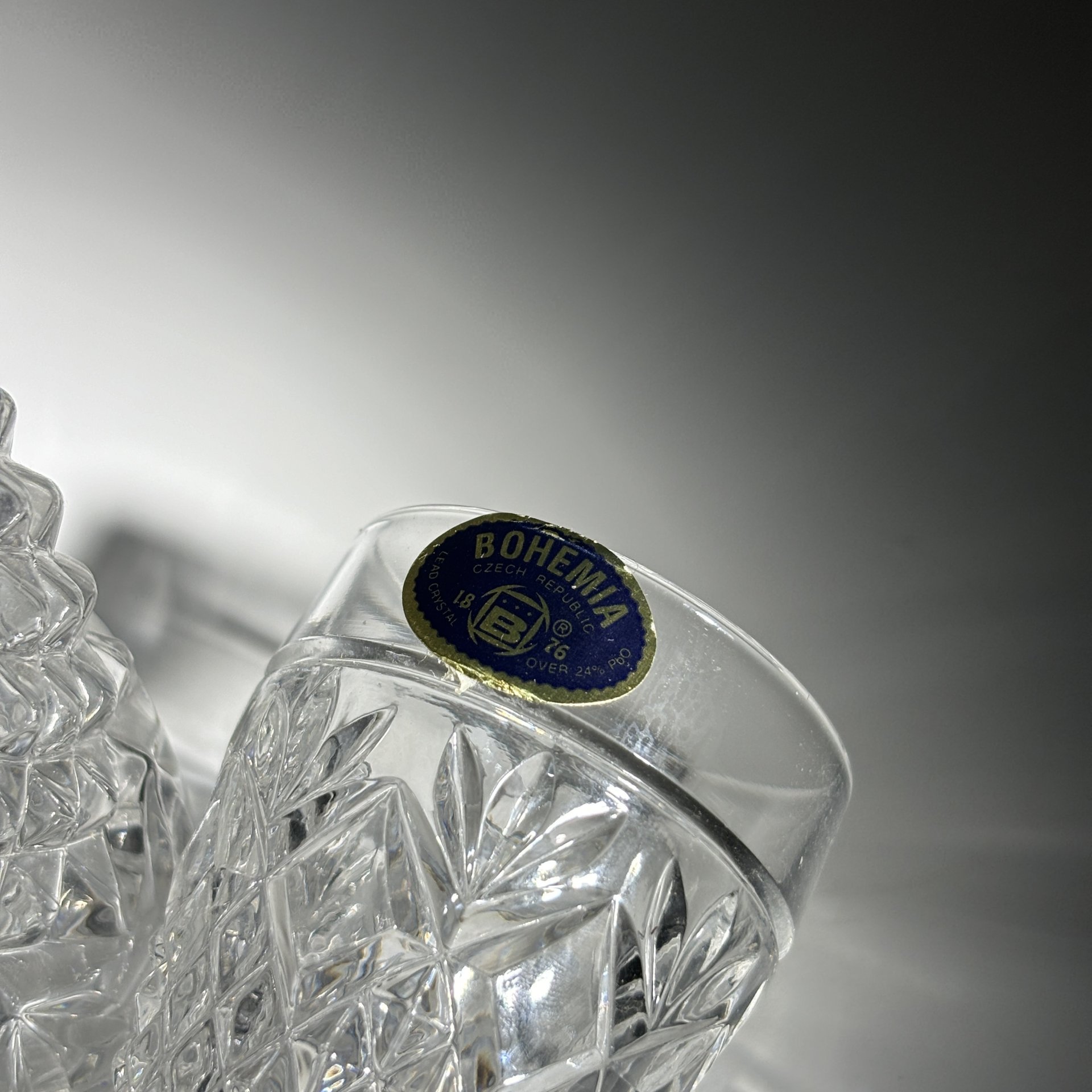 Графин миниатюрный с крышкой в виде стопки, Bohemia Crystal (Bohemia Glass)