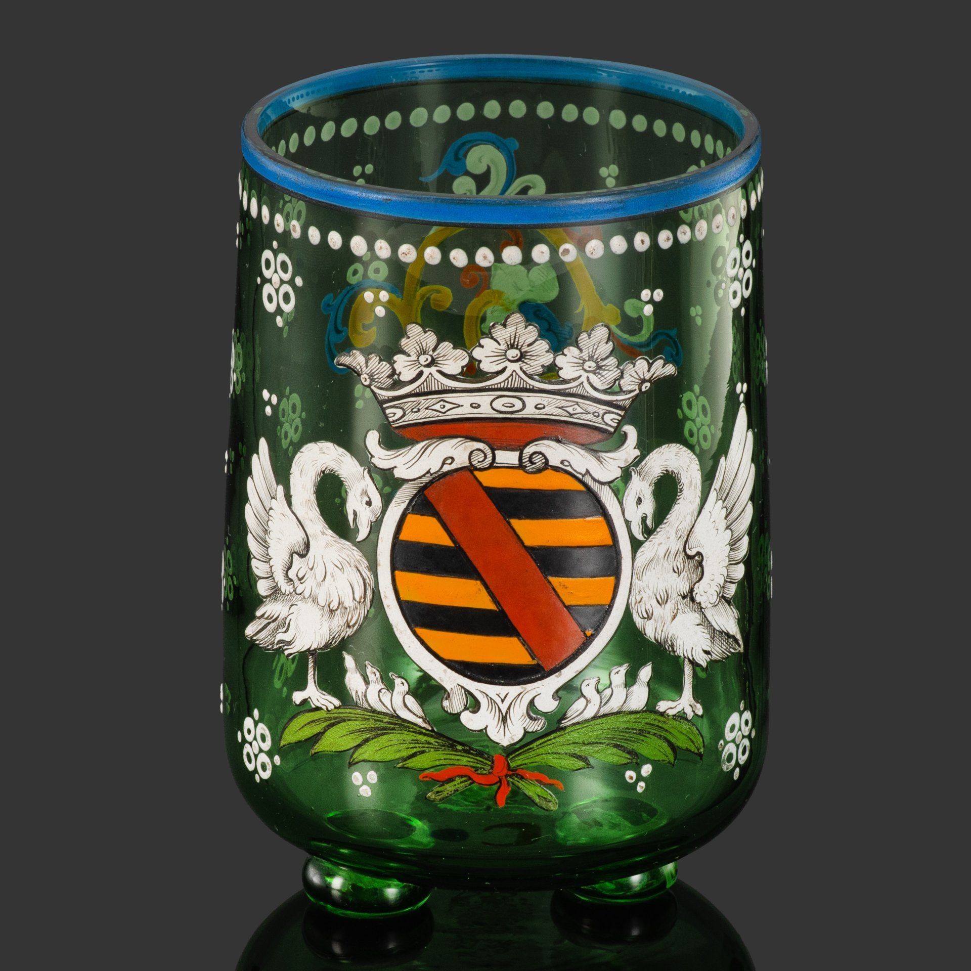 Стакан с гербом, стекло, роспись эмалями, Германия, 1860-1890 гг.