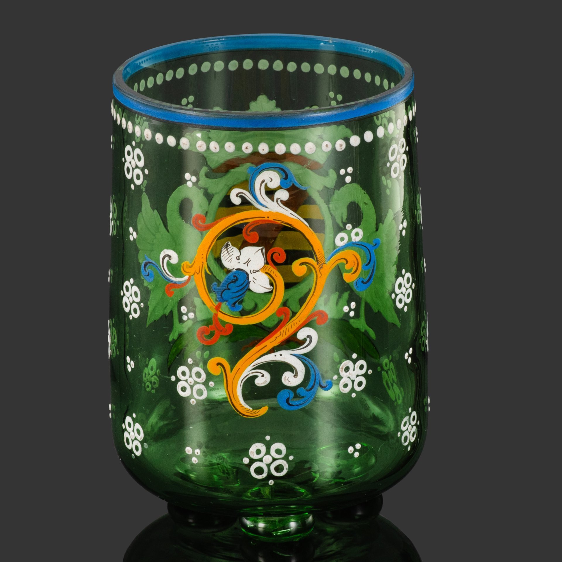 Стакан с гербом, стекло, роспись эмалями, Германия, 1860-1890 гг.