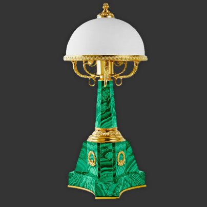 Лампа настольная с основанием из малахита