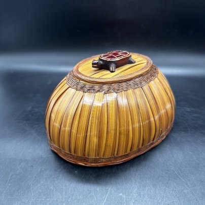 Шкатулка с крышкой "Черепаха", плетение, ручная работа