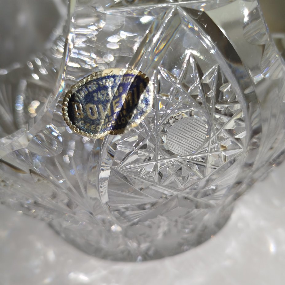 Ваза в форме корзины, хрусталь, алмазная грань, Bohemia Crystal (Bohemia Glass), Чехословакия, 1970-1991 гг.