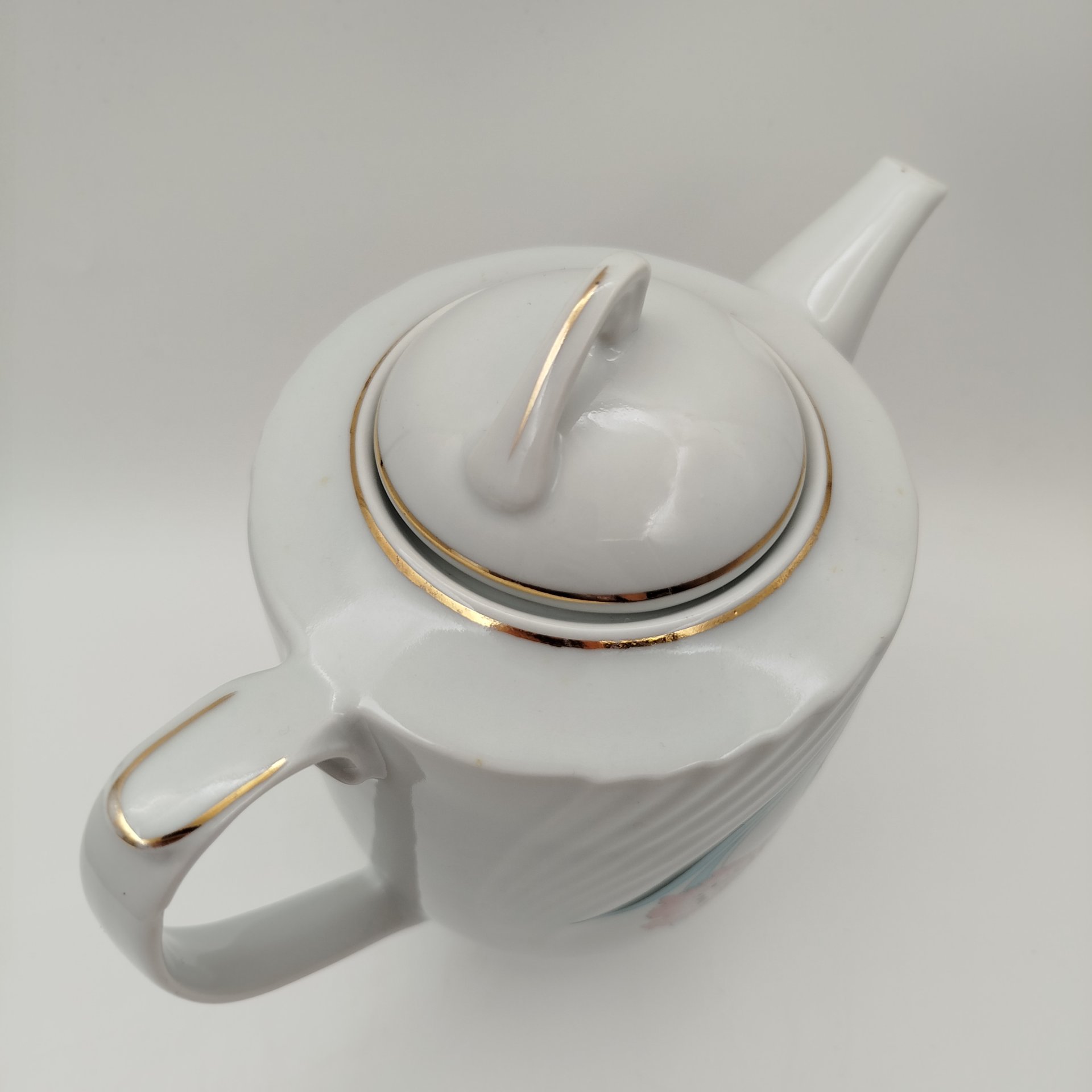 Чайник (кофейник), украшенный цветочным декором, Cluj-Napoca Porcelain