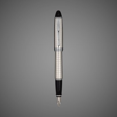 Перьевая ручка Aurora Ipsilon Quadra Silver CT, перо - F, в подарочной коробке, Драгметаллы: серебро, хром
