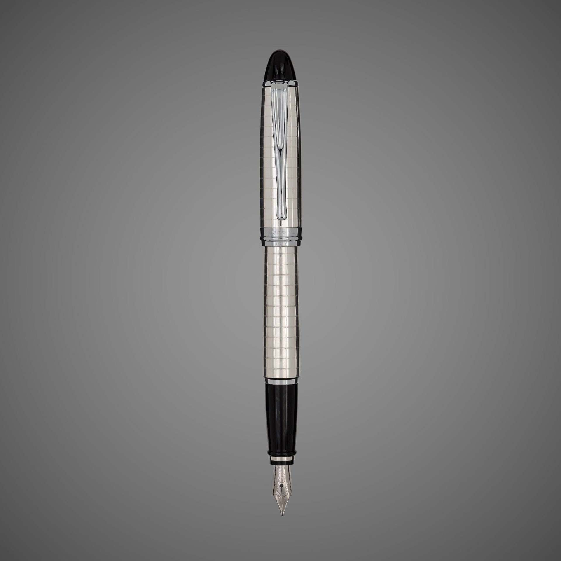 Перьевая ручка Aurora Ipsilon Quadra Silver CT, перо - F, в подарочной коробке, Драгметаллы: серебро, хром