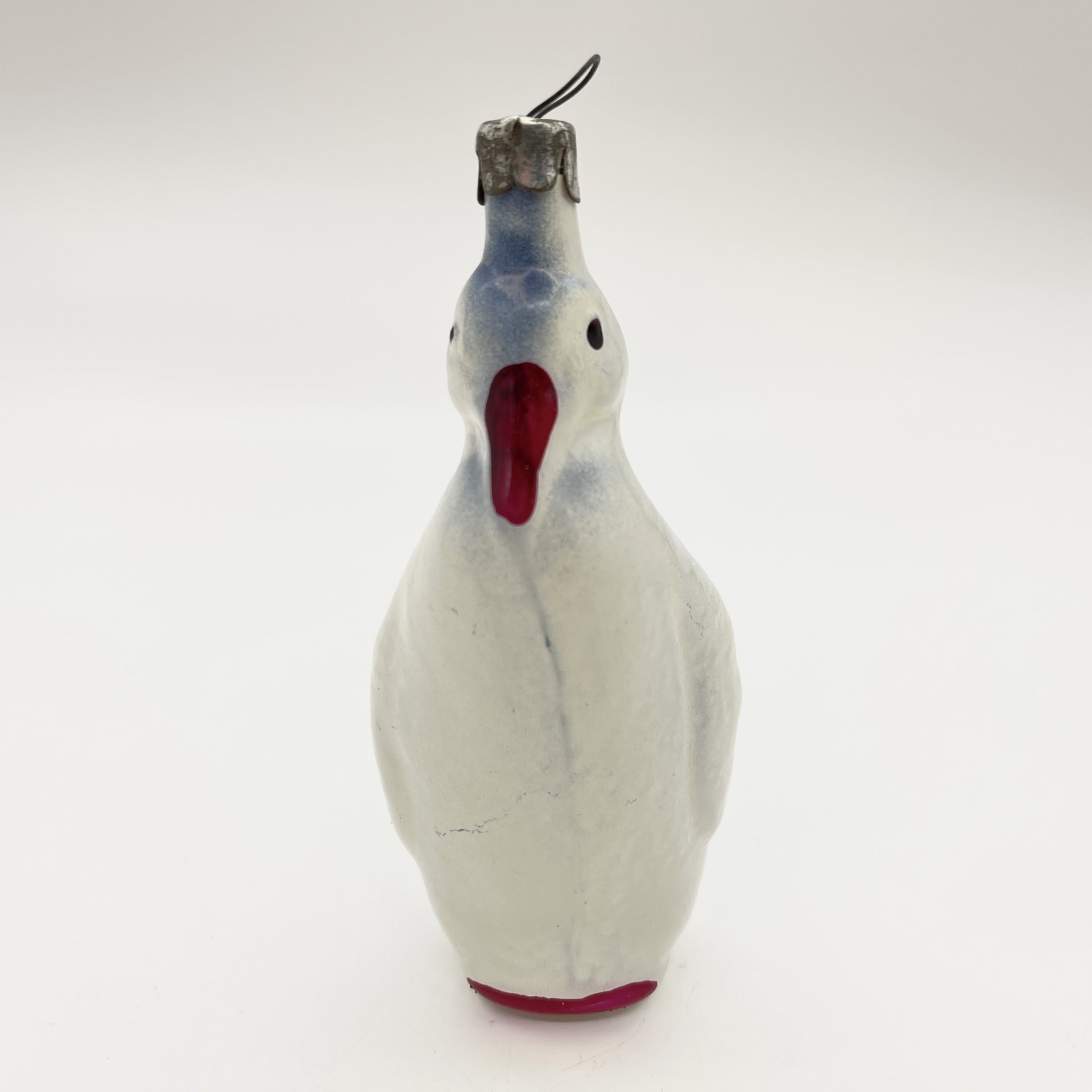 Елочная игрушка "Пингвин", стекло, краска, металл, СССР, 1960-1970 гг.